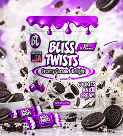 Bliss Twists - Bite sized caramel candies - Cookies and Cream