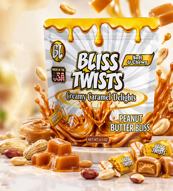 Bliss Twists - Bite sized caramel candies - Peanut Butter Bliss