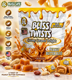 Bliss Twists - Bite sized caramel candies - Peanut Butter Bliss