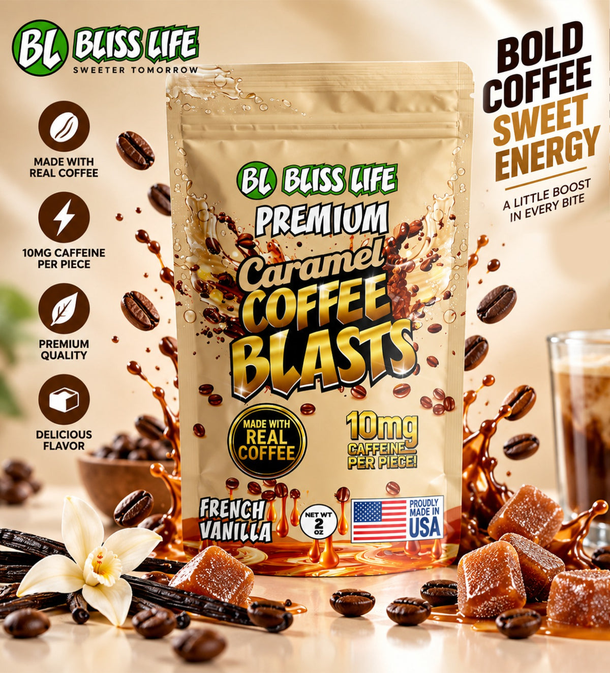 French Vanilla Caramel Coffee Blasts