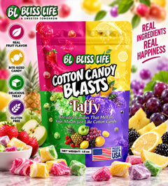 Cotton Candy Blasts - Taffy Flavor- Bite Sized candies that melt in your mouth just like Cotton Candy