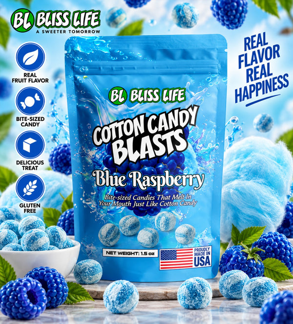 Bliss Life Blasts - Blue Raspberry - Bite Sized candies that melt in your mouth