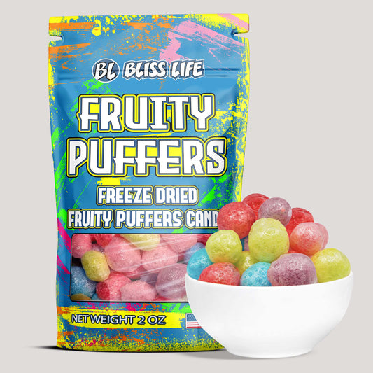 Bliss Life Fruity Puffers Freeze Dried Candy Variety Pack 2 oz, Freeze Dried Sour Candy, Unique Novelty, ASMR Candy - Great for the Tiktok Trend