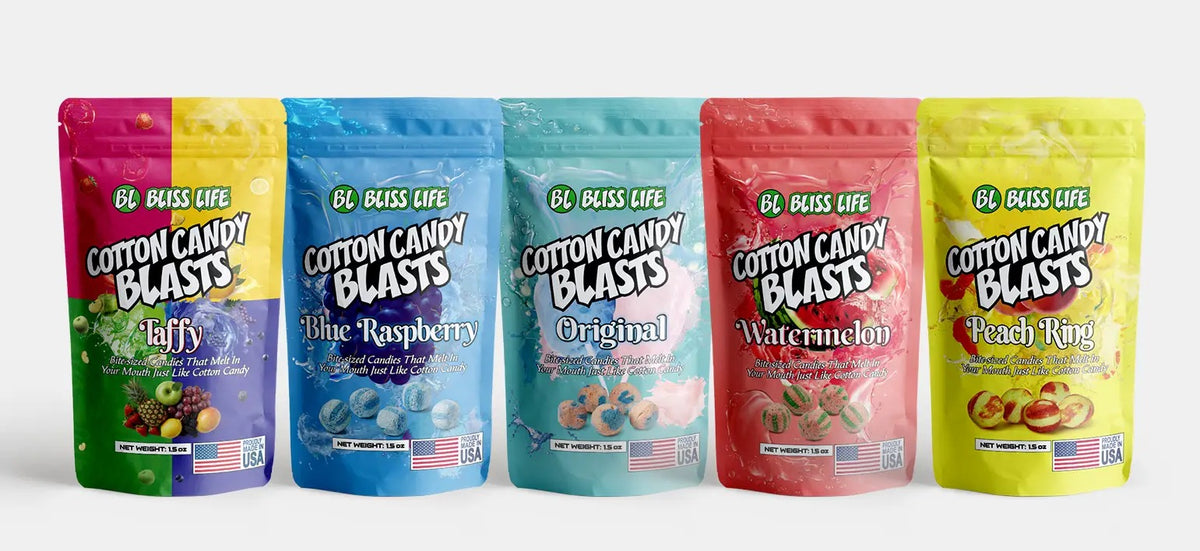 Cotton Candy Blasts - Taffy Flavor- Bite Sized candies that melt in your mouth just like Cotton Candy