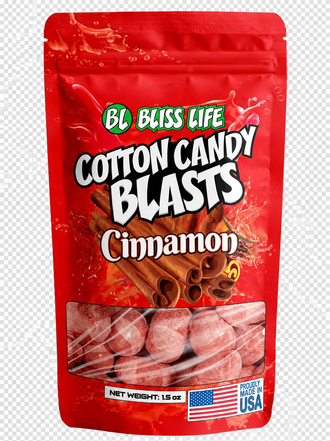 Cotton Candy Blasts - Cinnamon Flavor- Bite Sized candies that melt in your mouth just like Cotton Candy