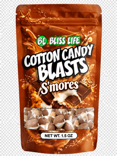 Cotton Candy Blasts - S'mores Flavor- Bite Sized candies that melt in your mouth just like Cotton Candy