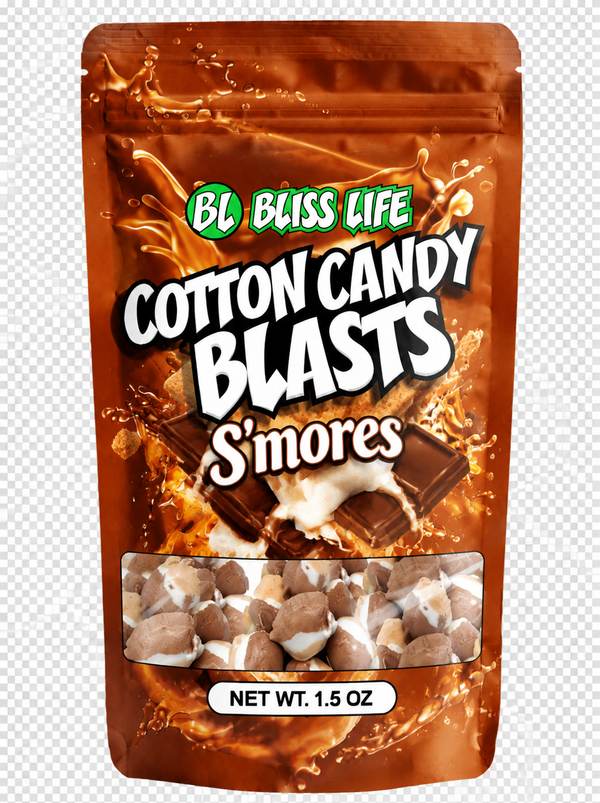 Cotton Candy Blasts - S'mores Flavor- Bite Sized candies that melt in your mouth just like Cotton Candy