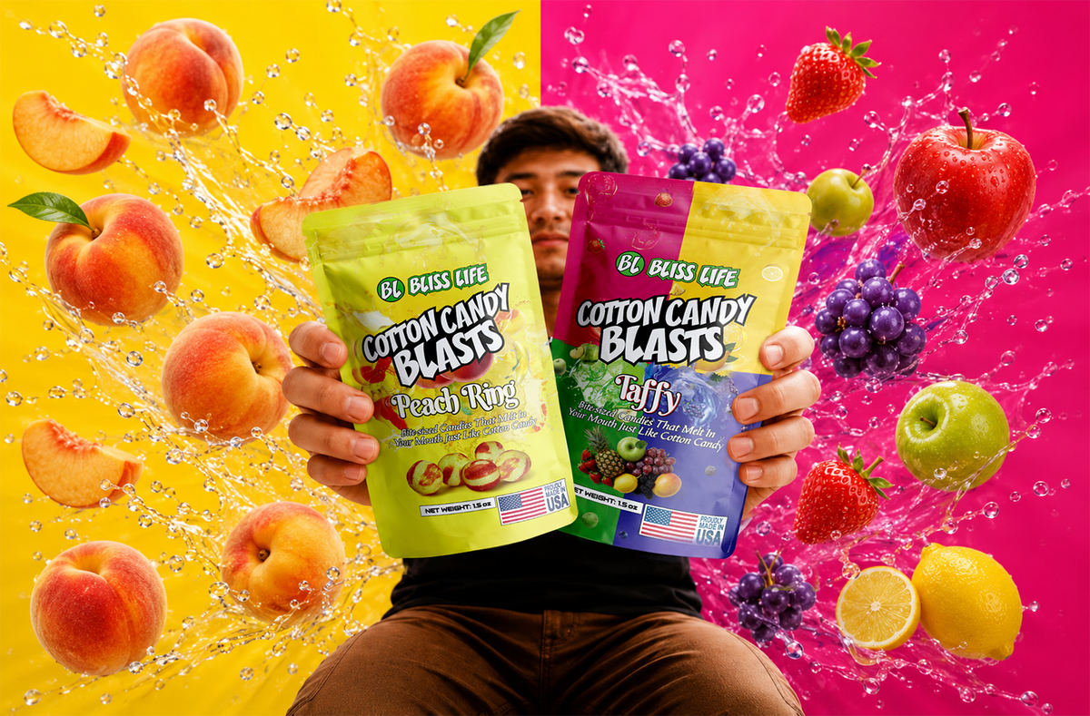 Cotton Candy Blasts - Taffy Flavor- Bite Sized candies that melt in your mouth just like Cotton Candy
