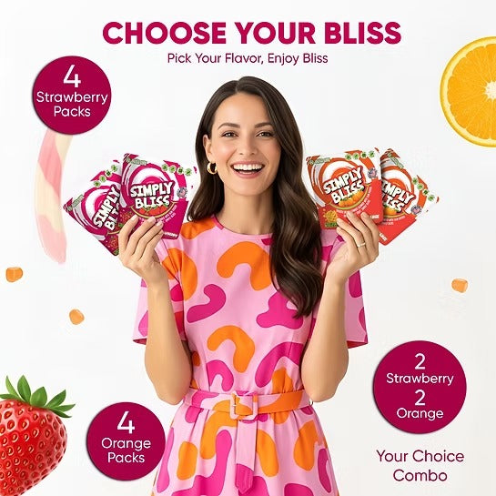 Simply Bliss - REAL Fruit Gummies - Orange - 6oz large bag 60+ gummies