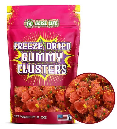 Bliss Life Freeze Dried Gummy Clusters freeze dry sour candy goodness Sour candy