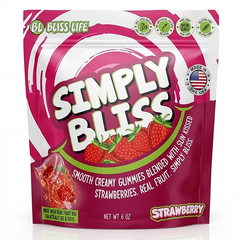 Simply Bliss - REAL Fruit Gummies - Strawberry - 6oz lg bag 60+ gummies