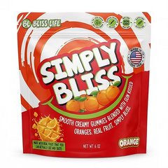 Simply Bliss - REAL Fruit Gummies - Orange - 6oz large bag 60+ gummies