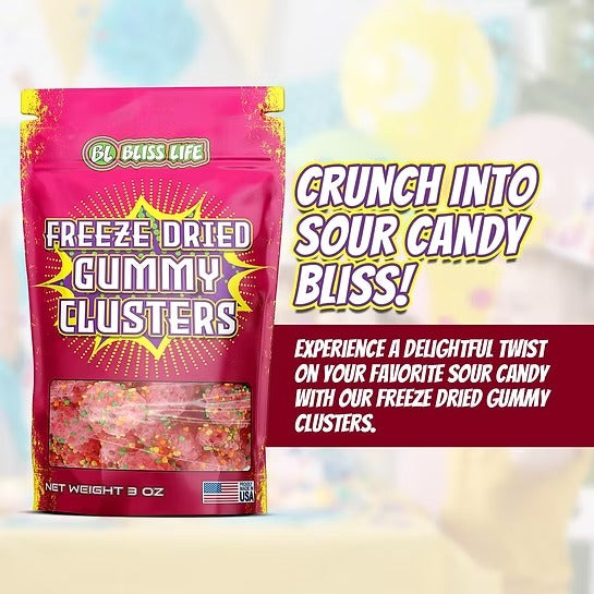Bliss Life Freeze Dried Gummy Clusters freeze dry sour candy goodness Sour candy