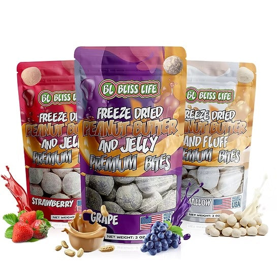 Marshmallow PB&J Premium Bites - Bite Sized candies that melt in your mouth