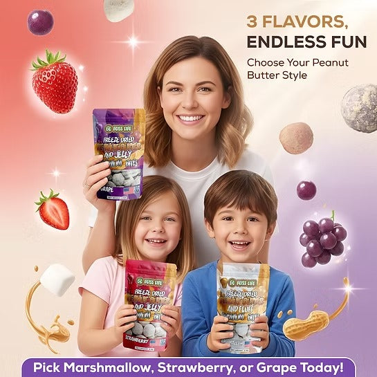 Marshmallow PB&J Premium Bites - Bite Sized candies that melt in your mouth