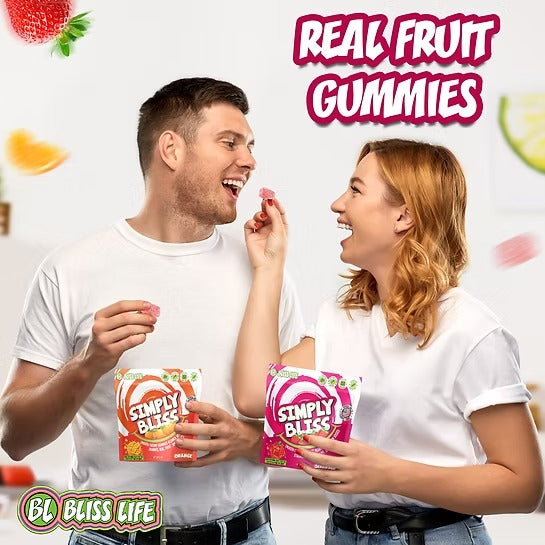 Simply Bliss - REAL Fruit Gummies - Orange - 6oz large bag 60+ gummies