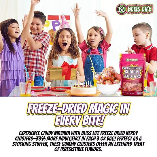 Bliss Life Freeze Dried Gummy Clusters freeze dry sour candy goodness Sour candy