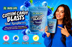 Cotton Candy Blasts - Strawberries and Cream Flavor- Bite Sized candies that melt in your mouth just like Cotton Candy